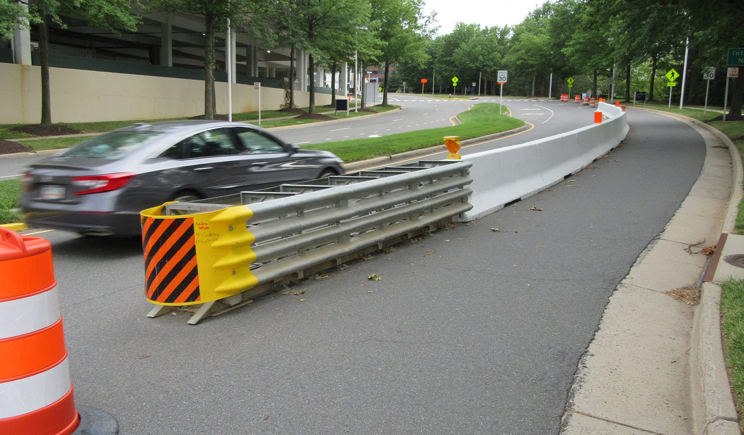 Safety barrier on Tysons Corner